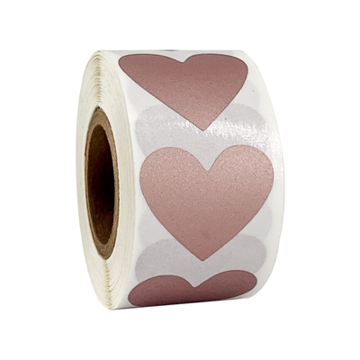 Custom Wholesale Red Color Heart Shape Waterproof High Quality Scratch Off Label Sticker