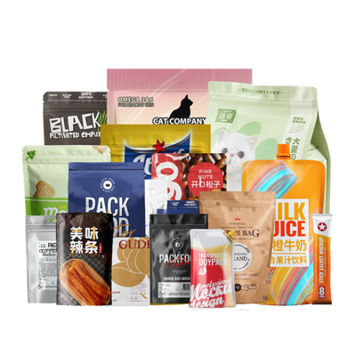 Factory Price Waterproof Food Packaging Stand Up Pouch Dog Food Bags Clear Craft Paper Bag Packing Bolsas Biscuit Bags