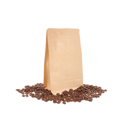 500g moisture proof coffee beans bag with valve and T-zipper on top flat bottom bag in stock